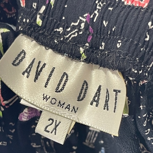 Vintage David Dart Woman Antiquing Print Pants Black Size 2X - Picture 5 of 7
